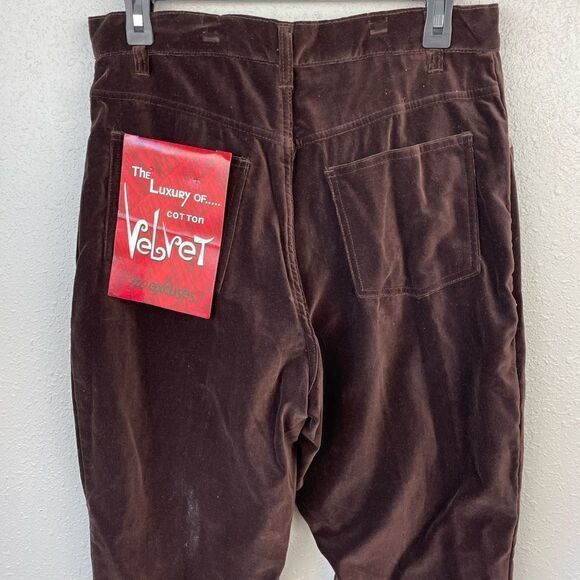 NWT No Excuses Womens Brown Velvet Straight Leg Pants Size 13/14 - Picture 4 of 6